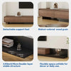 Extendable TV Stand Walnut 200–330cm Entertainment Unit w/ Storage Drawers, Thic