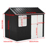 8.5X5.5FT Metal Garden Shed Apex Roof With Window & Double Doors Storage House