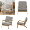 Scandi Fabric Armchair Upholstered Solid Wood Frame Single Sofa Accent Chair NEW