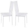Glass Dining Table Pedestal Round Black 2/4Pcs PU Leather Padded Kitchen Chairs