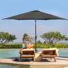 2.7 M Outdoor Patio Umbrella Garden Parasol with Crank Handle &Tilt Adjustment