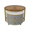 Round Glass Coffee Table For Living Room Nest of Tables Set of 2, Brown/Grey