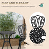 3 Piece Patio Bistro Set Outdoor Table Set with Umbrella Hole Black