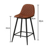 Set of 2 Brown Faux Leather Bar Stools Breakfast Stools Kitchen Chair 65 cm Seat