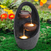 Garden Outdoor Cascading Electric Water Feature Fountain LED Pump Statue Decor