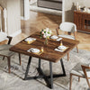 Tribesigns Square Dining Table for 4, Industrial Dinner Table with Metal Base