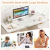 Computer Desk Home Office Desk with Floating Desktop-White