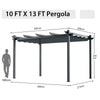 Outdoor Retractable Pergola Aluminum Grill Canopy Metal Shelter Grape Trellis