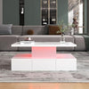 Coffee Table with Hidden Drawer, High-gloss Finish Coffee Tables for Living Room