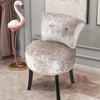 Soft Dressing Table Chair Vanity Makeup Stool Dining Seat Pouffe with Wood Legs
