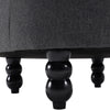 Chesterfield Ottoman Storage Footstool Wooden Coffee Table Linen Pouffe Buttoned
