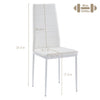 4x White Faux Leather Dining Chairs&Round Tempered Glass Golden Leg Dining Table