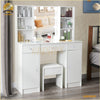 NEW Dressing Table Makeup Desk With Mirror 10 LED Lights And Stool Vanity Table