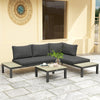 3pcs Garden Sectional Sofa Side Table Furniture Set w/ Cushion
