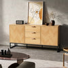 Luxury Oak Sideboard TV Unit Cabinet Buffet Cupboard With 3 Drawer 2 Door 160CM