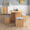 Mondeer 5PC Wooden Dining Table&4 chairs Stool Compact Space Saver Oak Kitchen