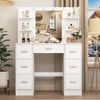Dressing Table with LED Lights Mirror 7 Drawers Vanity Make up Desk Dresser Set