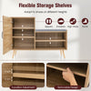 Rattan Shoe Cabinet 2-in-1 Shoe Storage Bench Freestanding Shoe Rack Cabinet