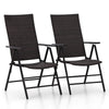 High Back Garden Outdoor Chair 7 Comfortable Positions Rattan Folding Chairs