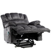 Fabric Velvet Power Recliner Armchair Electric Massage Sofa Reclining Chair Grey