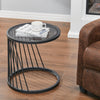 Round Glass Top End Table Living Bedroom Bed Side Sofa Coffee Table Metal Chrome