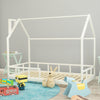 Chimney House Bed Frame Single Bedframe Low Feet Solid Pine Wooden Bed Furniture