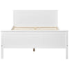 Solid Wooden Bed Frame 4ft6 Double Size Bed Pine Wood w/ Head- & Footboard White