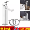 Basin Sink Mixer Tap Cloakroom Square Tall Waterfall Tap Chrome Faucets Bathroom