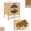 Mid-century Modern Bedside Table with 2 Storage Drawers