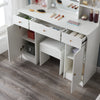 Dressing Table Stool Set with 10 LED Lights Mirror 3 Drawers Vanity Desk Storage