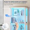 71" Display Cabinet with Glass Doors, Modern Curio Cabinet with 3 Color Lights