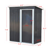 Metal Garden Shed 3 X 5FT Pent Roof Outdoor Tools Box Storage Sheds House