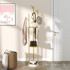 Metal Hall Tree Clothes Stand Coat Rack Hat Handbag Hanger with 3 Shelves