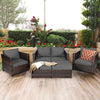 5-Piece Outdoor Patio Conversation Set Loveseat and 2 Ottoman