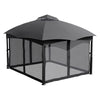 4x3.25m Metal Garden Gazebo Steel Frame Pergola Outdoor Sun Shade Shelter Canopy