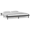 LED Bed Frame Grey 135x190 cm Double Solid Wood