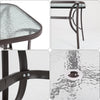 Large 120CM Glass Top Garden Dining Table Parasol Hole Bistro Outdoor Furniture