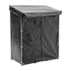 Outdoor Wooden Log Store Metal Garden Shed Firewood Stacking Storage w/ PE Cover