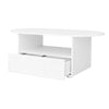 Cloud-Shaped Coffee Table with Drawer and Storage Compartments, White