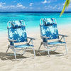 Portable Sand Chairs 2-Pack Beach Chairs with Towel Bars-Blue