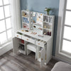 Dressing Table Stool Set with 10 LED Lights Mirror 3 Drawers Vanity Desk Storage