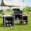 Folding Aluminium Camping Table Kitchen Unit Storage Outdoor Cooking Station UK
