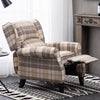 Recliner Armchair Tartan Chair Wing Back Sofa Lounge Chair Adjustable Footrest