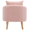 Modern Armchair Teddy Velvet Lounge Chair Accent Chair with Cushion & Wood Legs