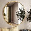 Large Gold Round Wall Mirror Vanity Bathroom Glass Circle Metal Frame Decor 50cm