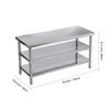 5ft Stainless Steel Commercial Kitchen Food Prep Table 3 Tier Catering Workbench