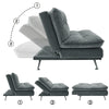 Click-Clack Recliner Large Velvet Sofa Bed Adjustable Couch Double Sleeper Chair