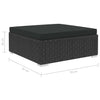 6x Garden Lounge Set with Cushions Poly Rattan Black Outdoor Sofa Sets vidaXL