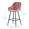 2 PCS Luxury Kitchen Bar Stools Velvet Padded Seat ＆ Armrest Salon Lounge chairs