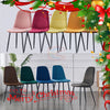 2/4/6 Dining Chairs Set Velvet Faux Suede Leather Padded Seat Metal Leg Grey New